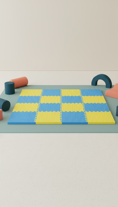 Tapete Puzzle EVA Bebê 30x30cm - Educativo Macio Antiderrapante