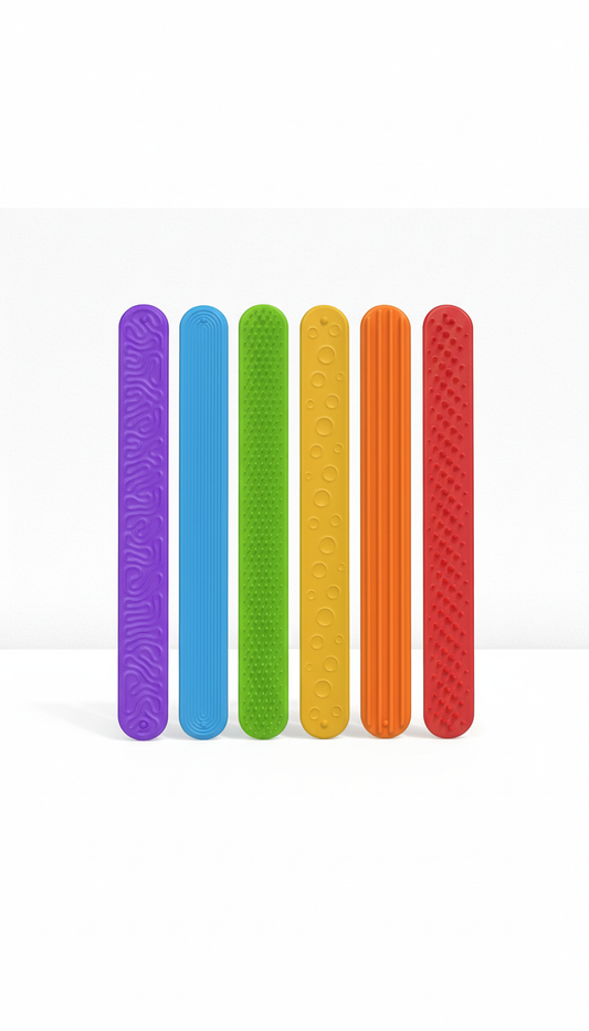 Pulseiras Fidget Sensoriais Texturizadas Silicone Kit 6 Peças