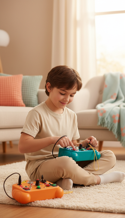 Busy Board Montessori LED - Painel Sensorial Bilíngue Infantil