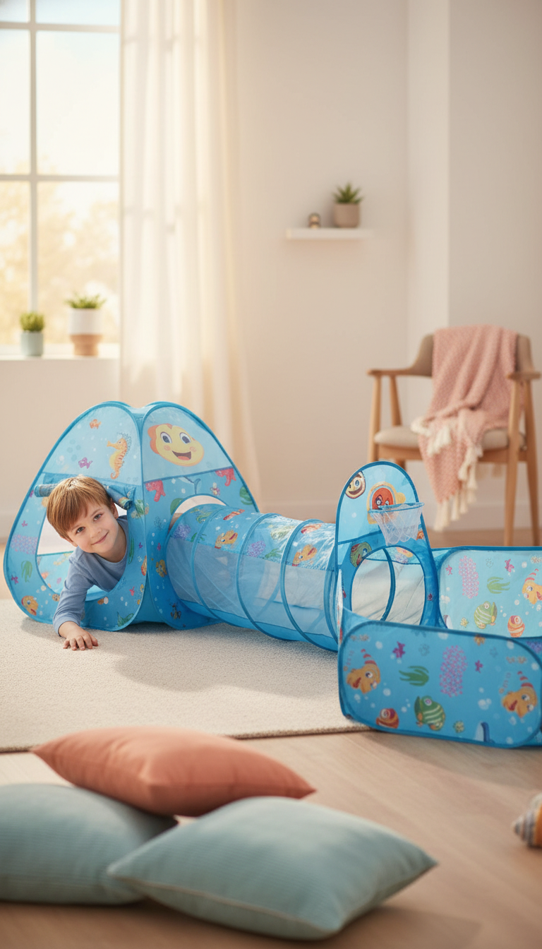 Conjunto Tenda Piscina Bolinhas Túnel - Desenvolvimento Motor 3em1