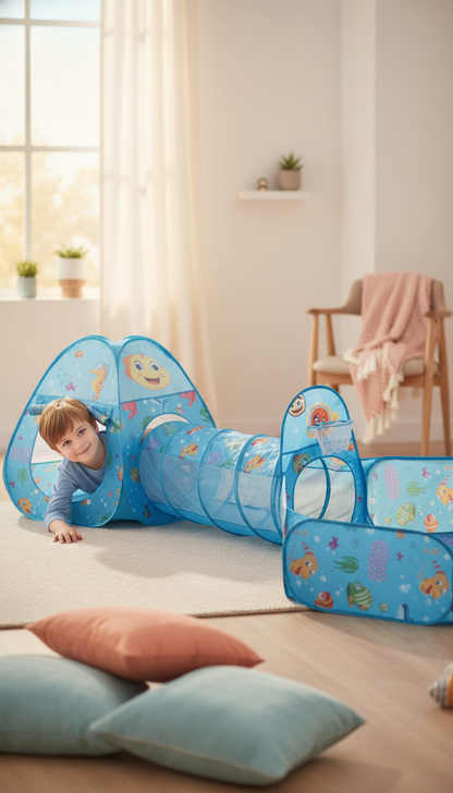 Conjunto Tenda Piscina Bolinhas Túnel - Desenvolvimento Motor 3em1