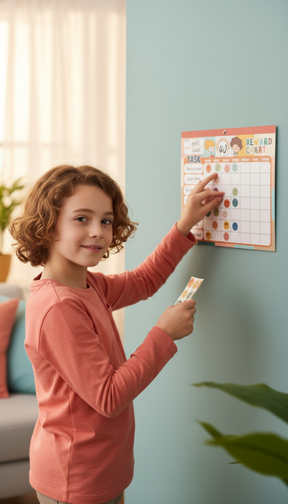 Quadro Recompensas Crianças - Aprenda Inglês e Hábitos