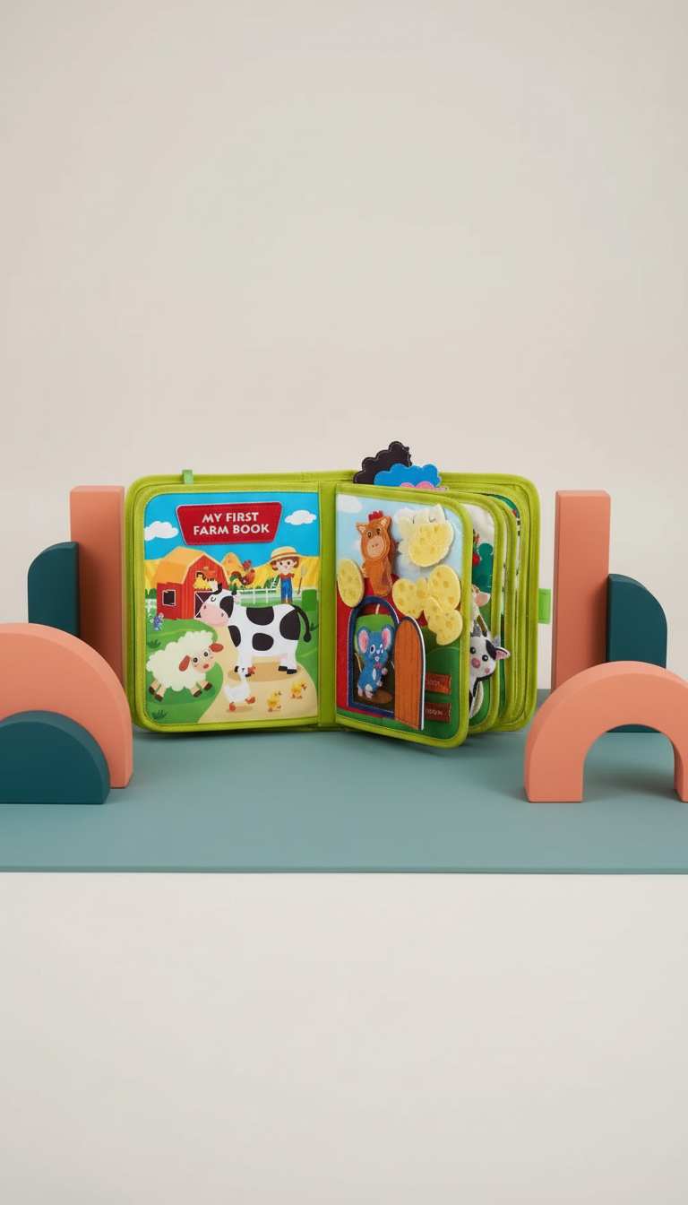 Busy Book Fazenda Bilíngue Montessori - Aprenda Inglês Brincando