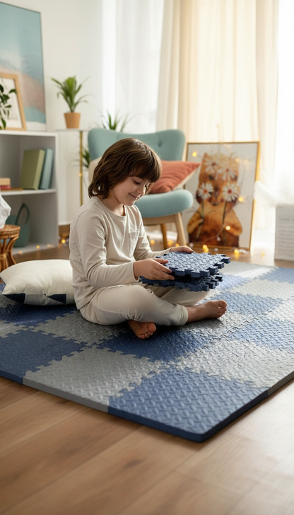 Tapete Puzzle EVA Bebê 30x30cm - Educativo Macio Antiderrapante