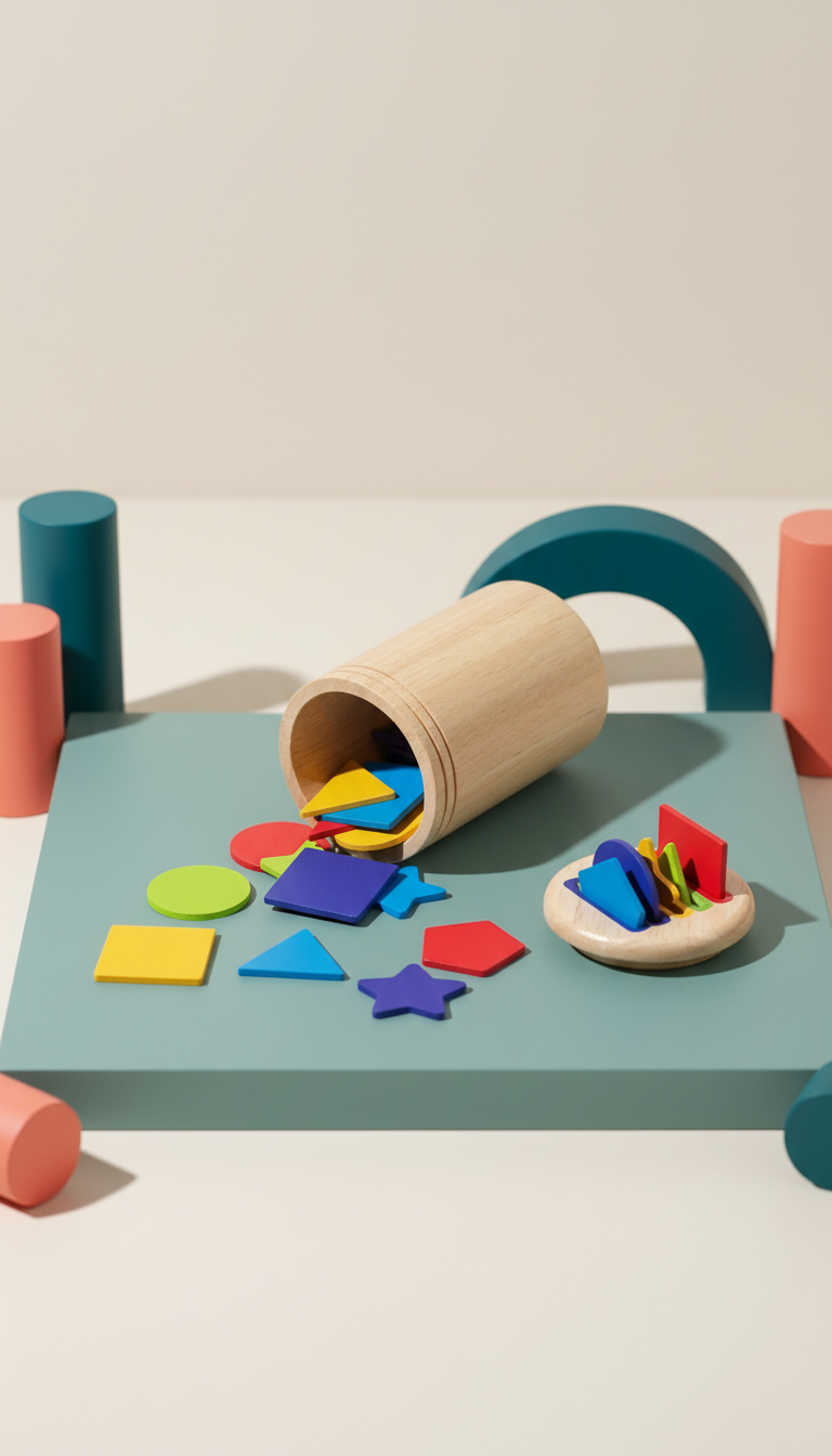 Brinquedo Montessori Classificação Cores Madeira Desenvolvimento Motor