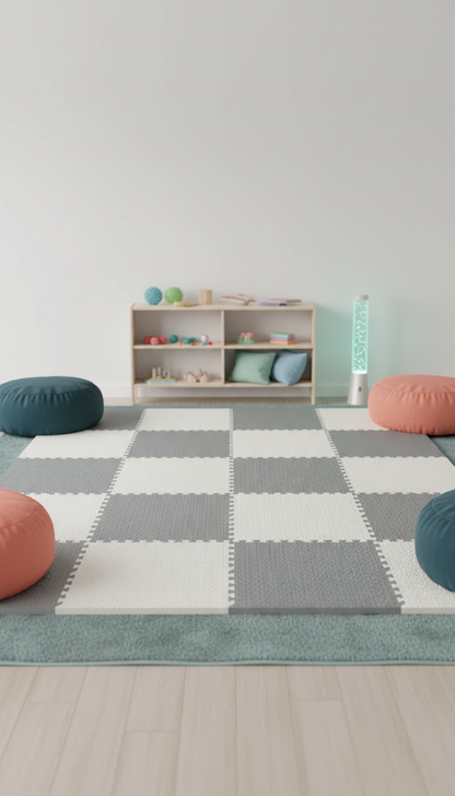 Tapete Puzzle EVA Bebê 30x30cm - Educativo Macio Antiderrapante