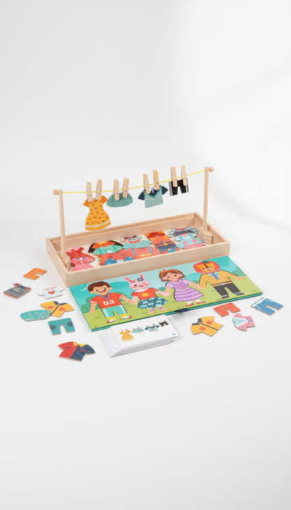 Jogo de Vestir Roupas Montessori - Autonomia e Habilidades Diárias