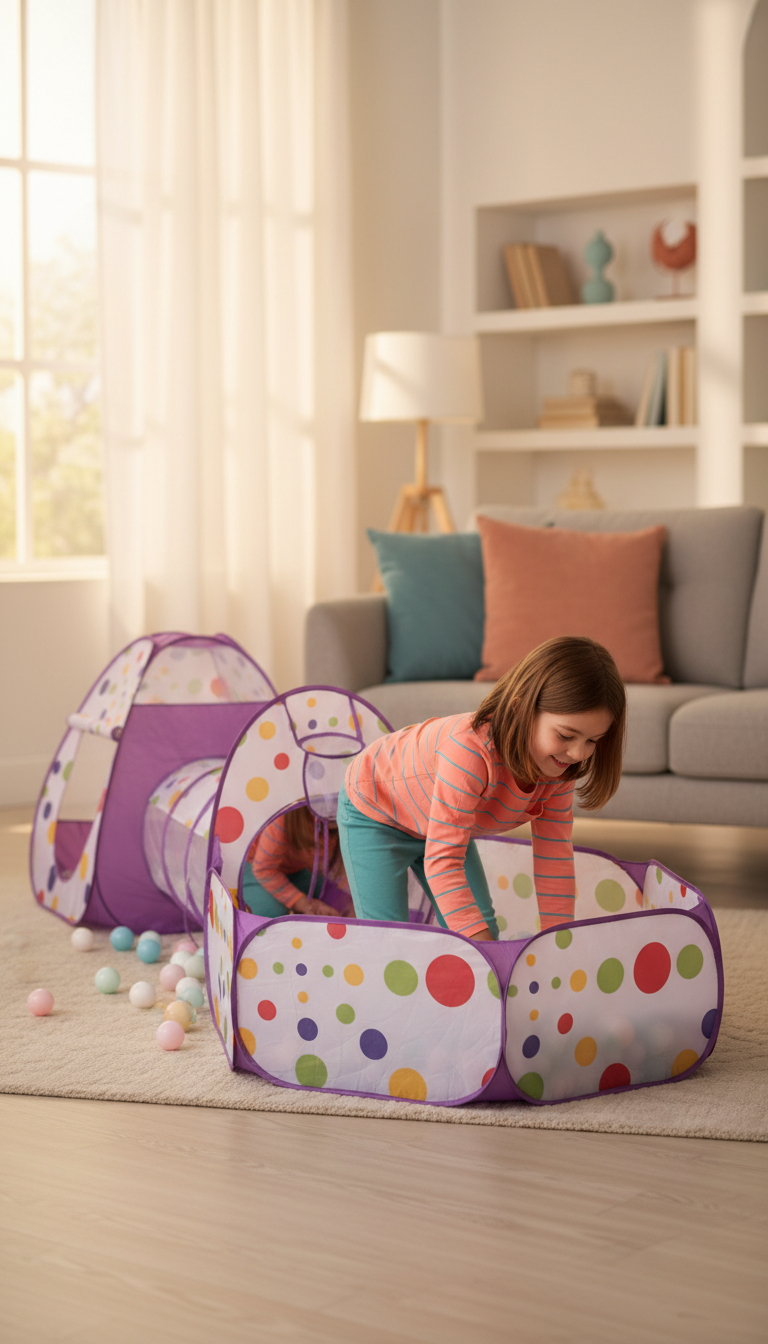 Conjunto Tenda Piscina Bolinhas Túnel - Desenvolvimento Motor 3em1