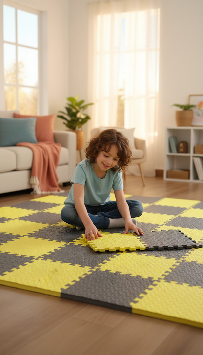 Tapete Puzzle EVA Bebê 30x30cm - Educativo Macio Antiderrapante