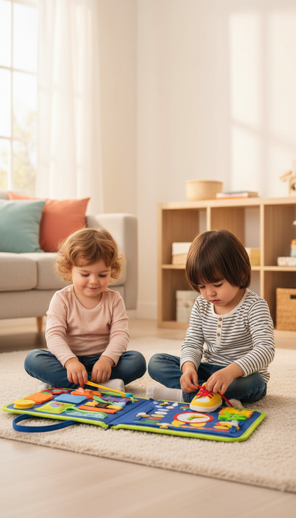 Busy Board Montessori Bilíngue - 18 Atividades e Aprenda Inglês