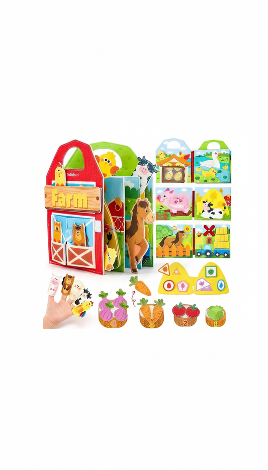 Livro Sensorial de Feltro Montessori - Histórias e Estímulo Tátil