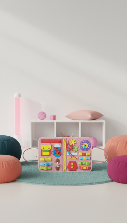 Busy Book Montessori Educativo Bilíngue para Desenvolvimento Infantil