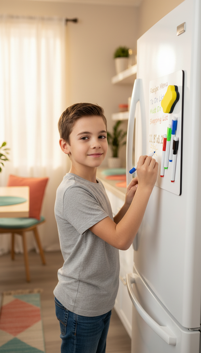 Placa branca apagável a seco tamanho a4 para geladeira, quadro branco magnético, planejador portátil de 11.8 "x 8.2" para geladeira