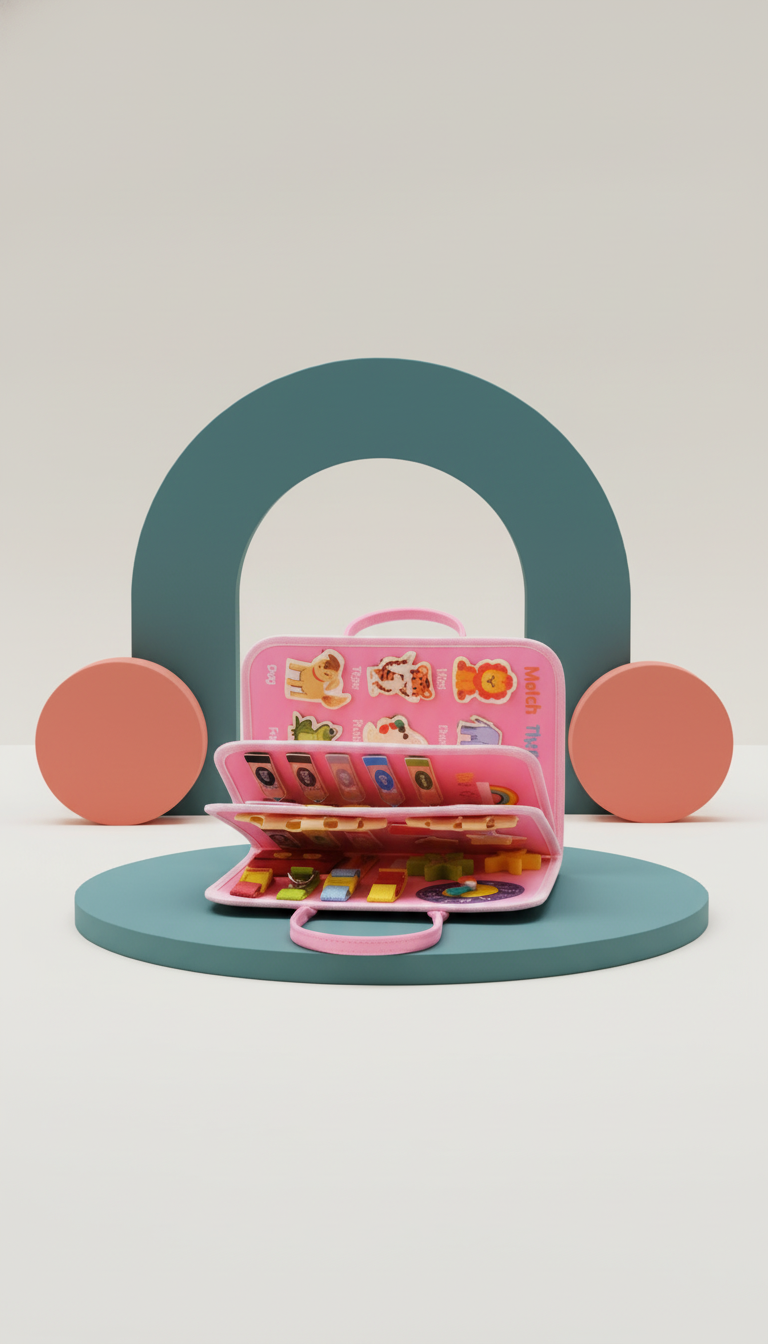 Busy Book Montessori Educativo Bilíngue para Desenvolvimento Infantil