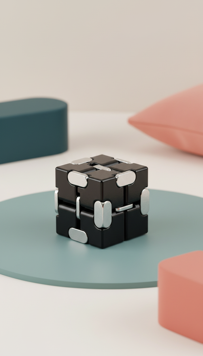 Cubo Infinito Sensorial Metal - Alívio Estresse e Ansiedade