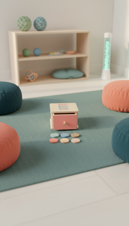 Caixa de Permanência Montessori - Desenvolvimento Motor Madeira