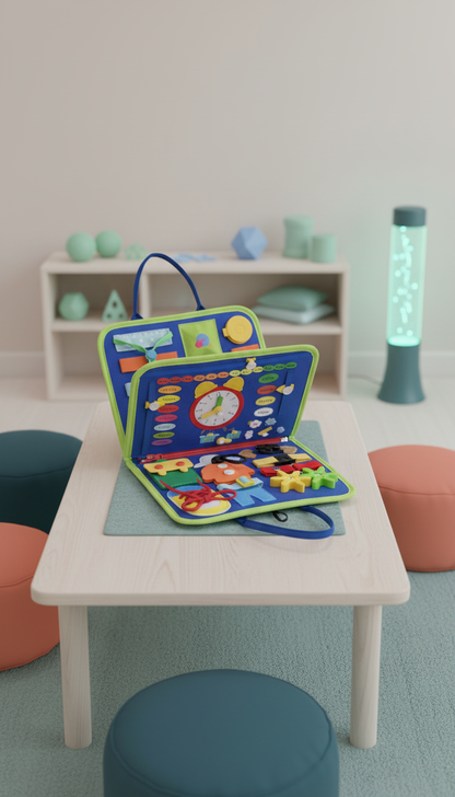 Busy Board Montessori Bilíngue - 18 Atividades e Aprenda Inglês