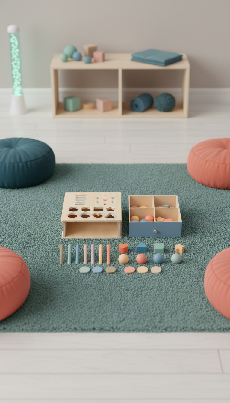 Caixa de Permanência Montessori - Desenvolvimento Motor Madeira