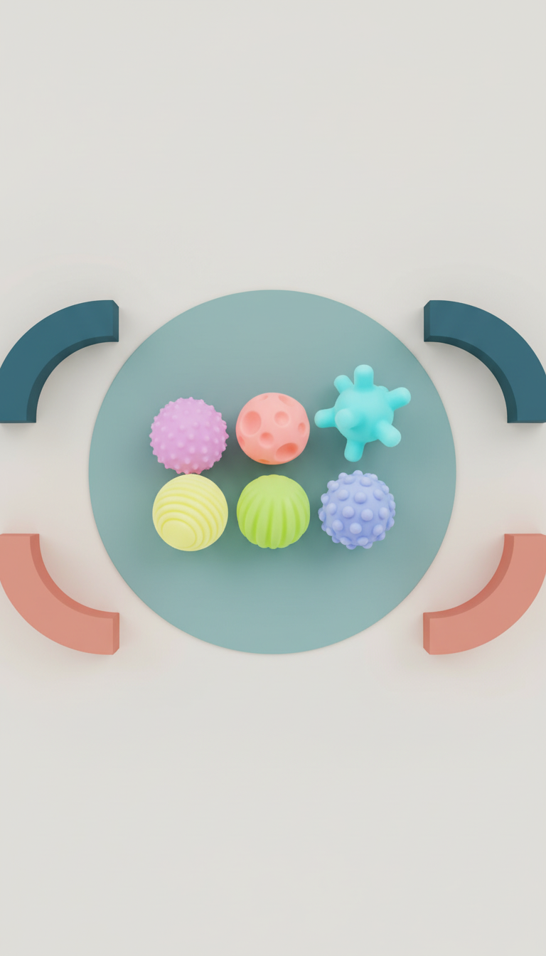 Bolas Sensoriais Bebê Texturizadas - Mordedor e Chocalho 6-12m