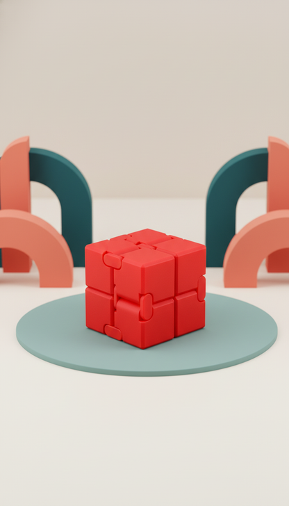 Cubo Infinito Sensorial Metal - Alívio Estresse e Ansiedade