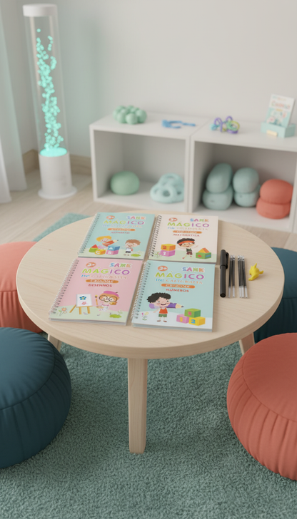 Caderno de Caligrafia Reutilizável - Escrita e Coordenação