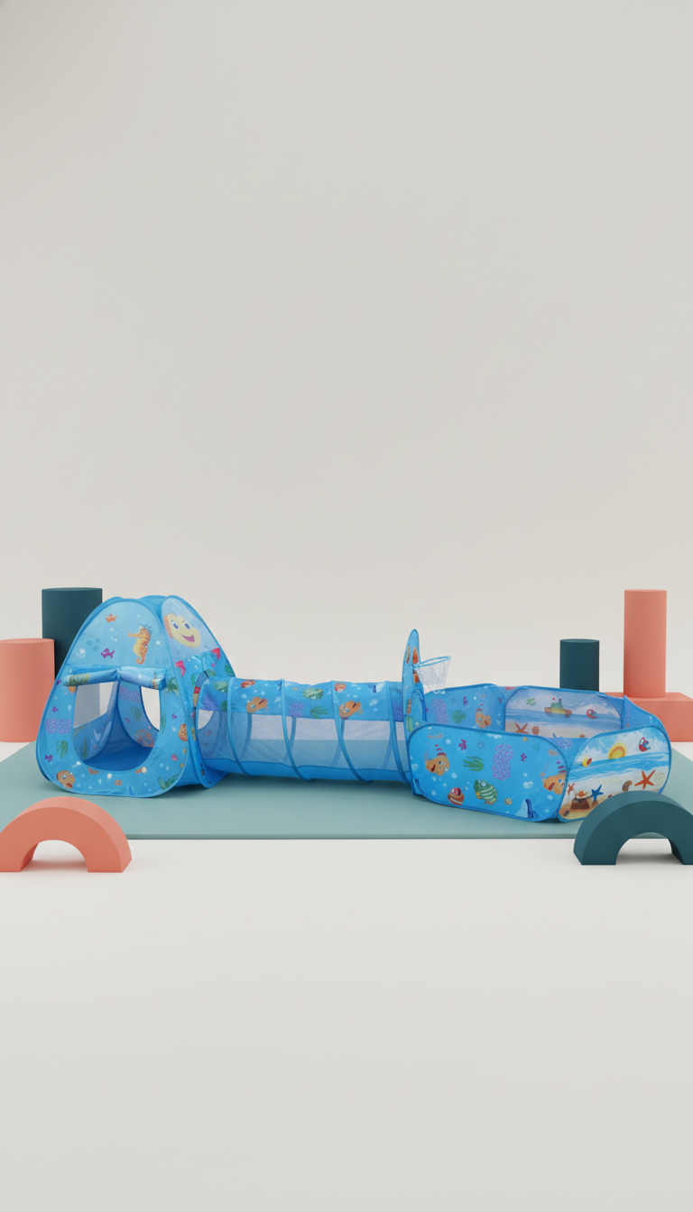 Conjunto Tenda Piscina Bolinhas Túnel - Desenvolvimento Motor 3em1