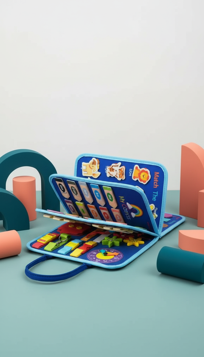 Busy Book Montessori Educativo Bilíngue para Desenvolvimento Infantil