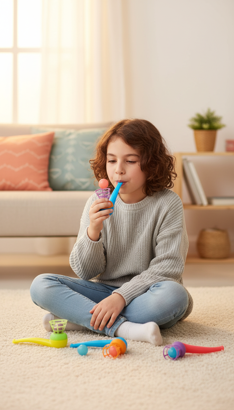 Canudos e Bolas Sopro 10un - Desenvolvimento Respiratório