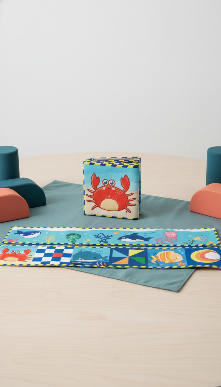 Livro Sensorial Preto e Branco para Bebê 0-12 Meses Montessori