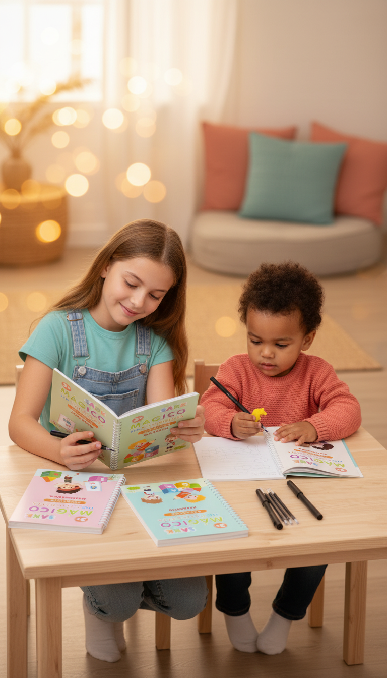 Caderno de Caligrafia Reutilizável - Escrita e Coordenação