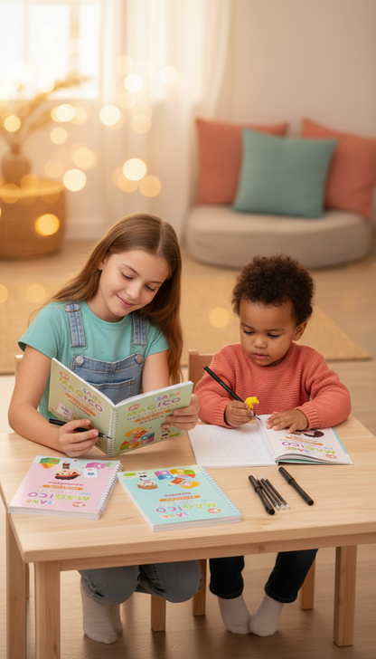 Caderno de Caligrafia Reutilizável - Escrita e Coordenação