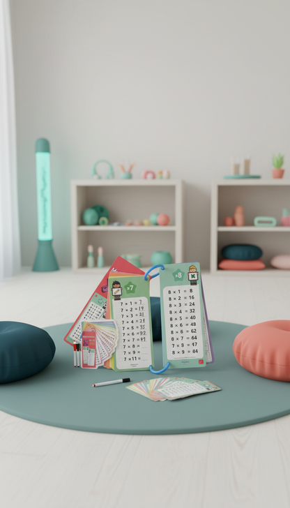 Cartões Multiplicação Montessori Autocorretivos Aprendizado