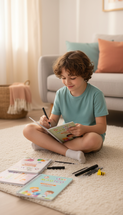 Caderno de Caligrafia Reutilizável - Escrita e Coordenação