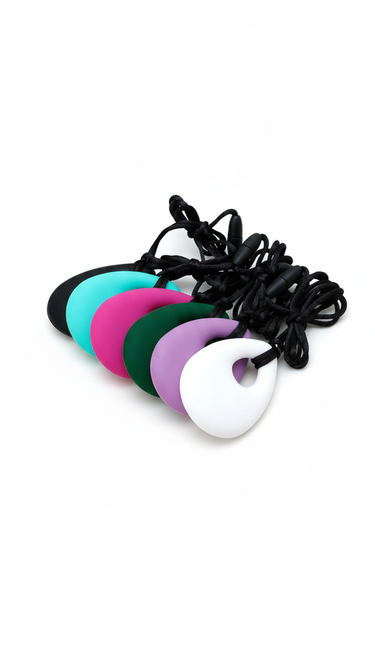 Colar Sensorial de Silicone - Pingente Lágrima Autorregulação