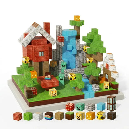 Blocos Magneticos de Construcao Kit Floresta 100 Pecas Incluo