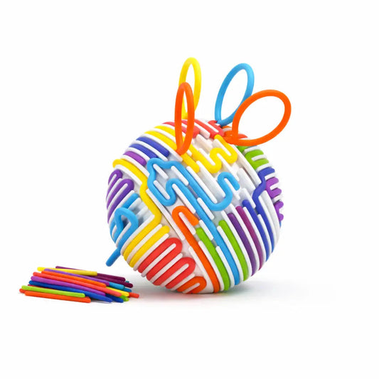 Bola Sensorial Montessori com Hastes de Silicone BPA Free - Silenciosa e Portátil