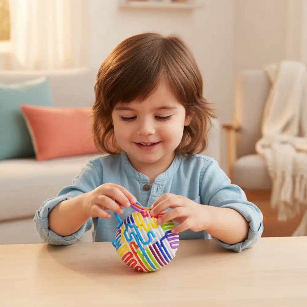 Bola Sensorial Montessori com Hastes de Silicone BPA Free - Silenciosa e Portátil
