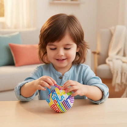 Bola Sensorial Montessori com Hastes de Silicone BPA Free - Silenciosa e Portátil