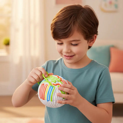 Bola Sensorial Montessori com Hastes de Silicone BPA Free - Silenciosa e Portátil