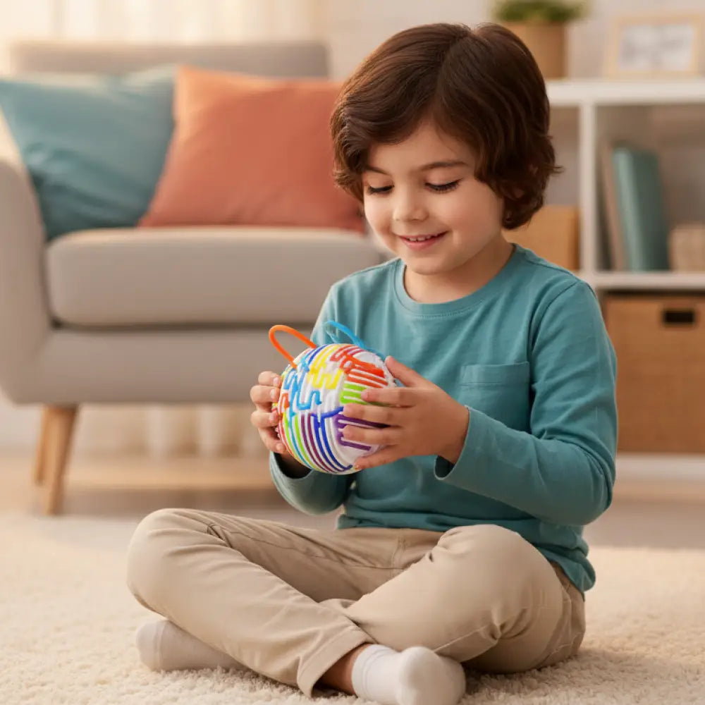 Bola Sensorial Montessori com Hastes de Silicone BPA Free - Silenciosa e Portátil