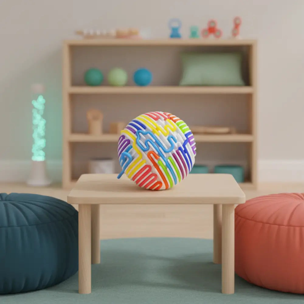 Bola Sensorial Montessori com Hastes de Silicone BPA Free - Silenciosa e Portátil