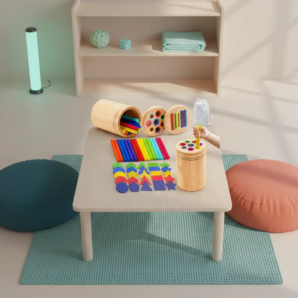 Brinquedo Montessori em Madeira Classificacao de Cores Incluo - imagem 2