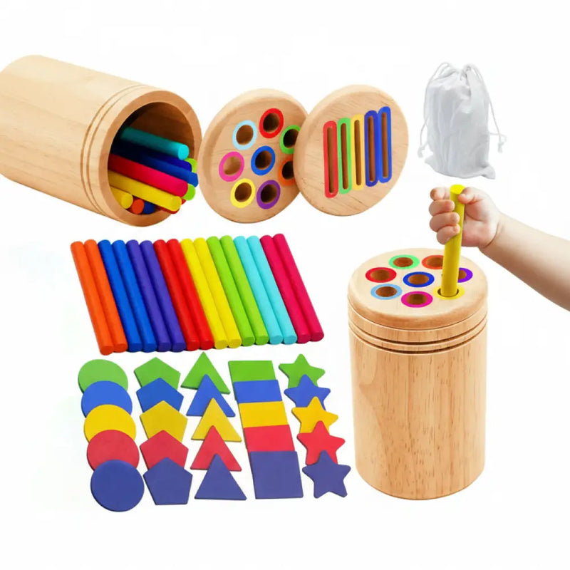 Brinquedo Montessori em Madeira Classificacao de Cores Incluo
