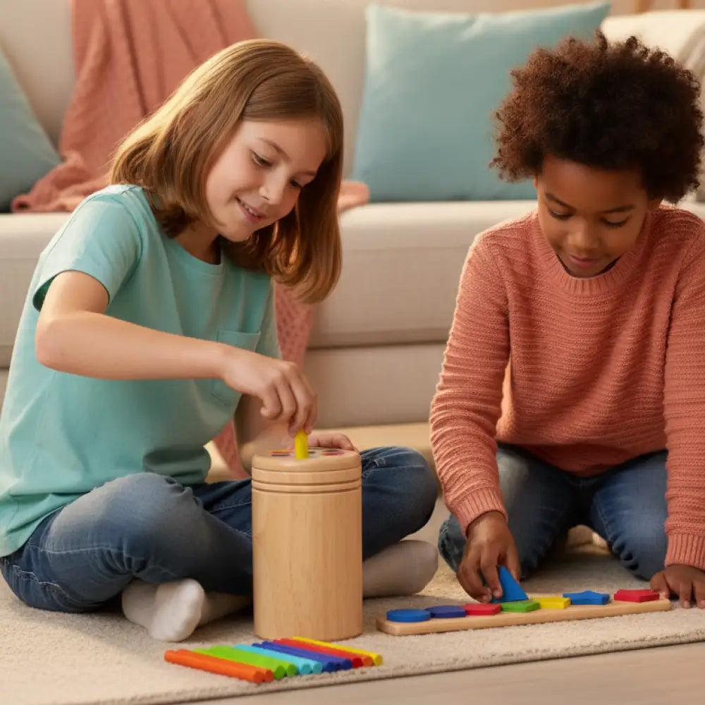 Brinquedo Montessori em Madeira Classificacao de Cores Incluo - imagem 3