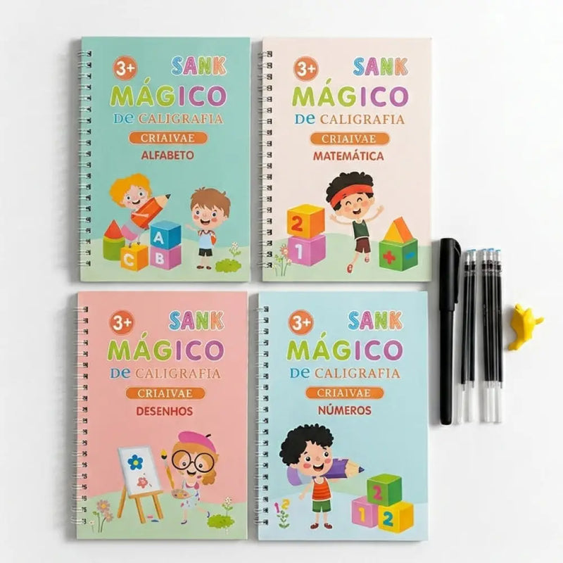 Caderno de Caligrafia Reutilizavel Montessori Incluo