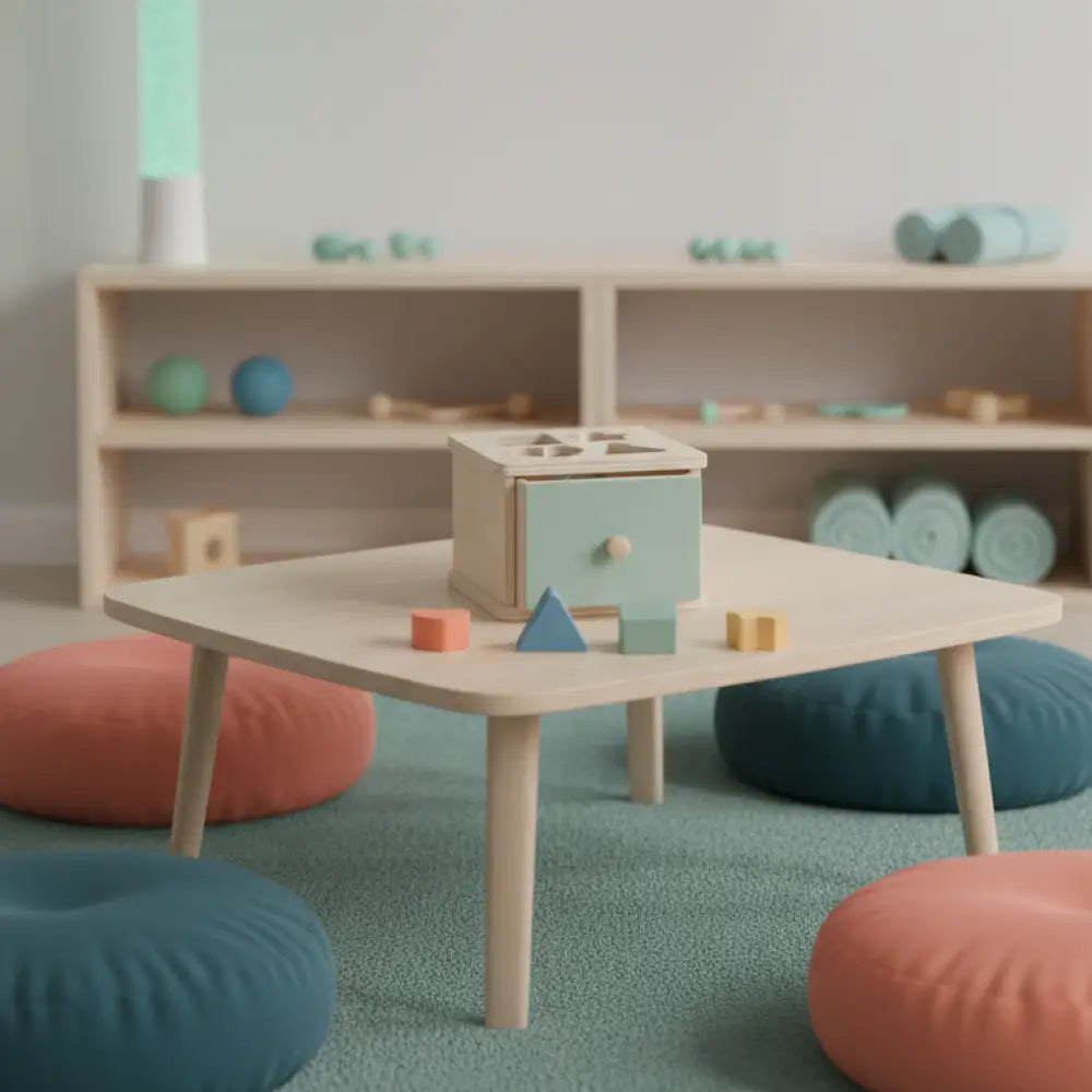 Caixa de Permanência de Objeto Montessori em Madeira - Motor Fino e Causa-Efeito - B - Brinquedos Educativos Montessori