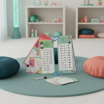 Cartões de Multiplicação Montessori Autocorretivos - Tabuada 0-12 Bilíngue 86g - Multiplication - Materiais Educativos