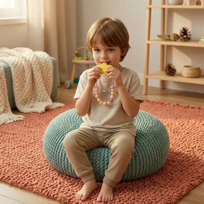 Colar Sensorial Mastigável Silicone Alimentar BPA Free - Conforto Oral 0-12m