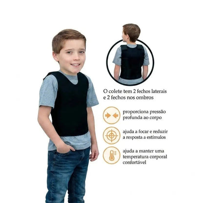 Colete Sensorial de Compressão Infantil - Compressão Suave e Conforto