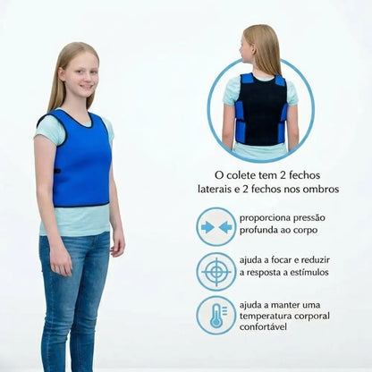 Colete Sensorial de Compressão Infantil - Compressão Suave e Conforto